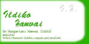 ildiko hamvai business card