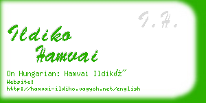 ildiko hamvai business card